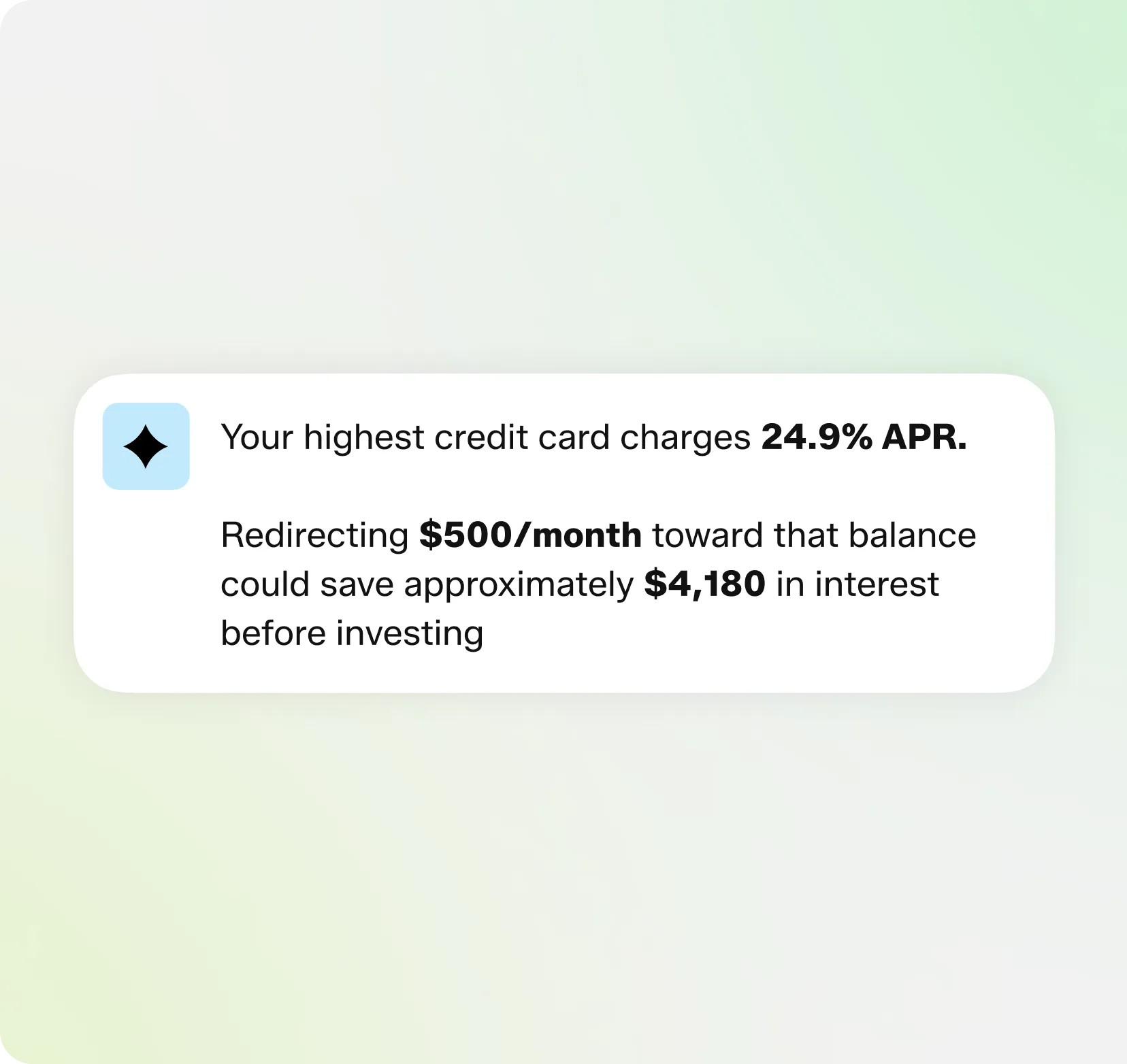 Debt-aware advice